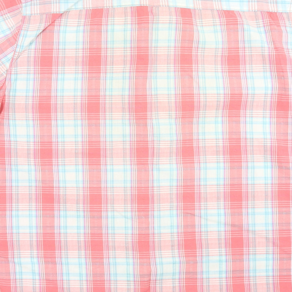 Mens UK Size L Easy Pink  Button-Up Short Sleeve Casual Shirt