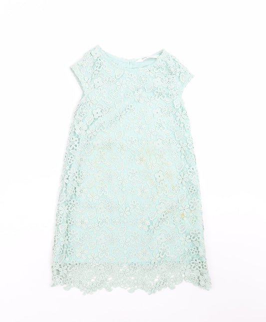 H&M Girls Green Floral  Shift  Size 4-5 Years