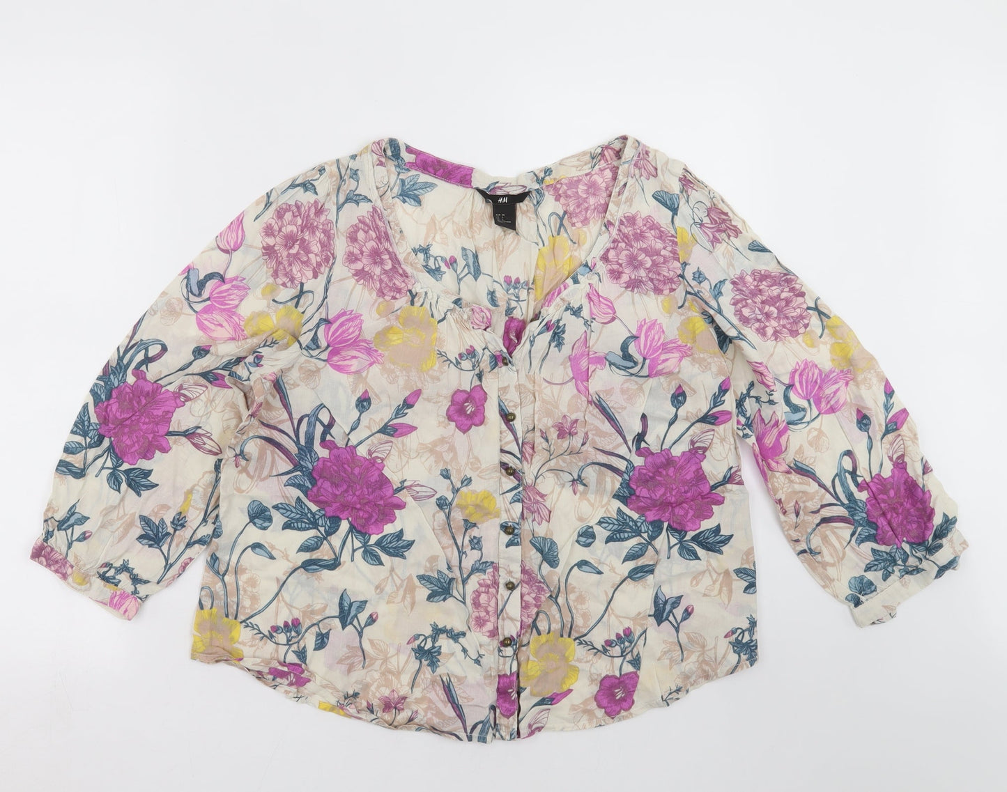 Womens UK Size 8 H&M Multicoloured Basic Blouse