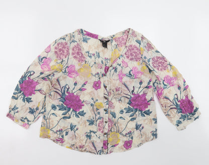 Womens UK Size 8 H&M Multicoloured Basic Blouse