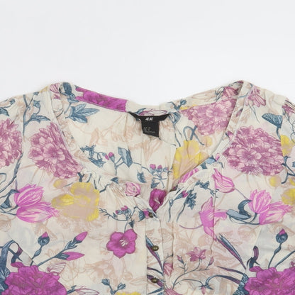 Womens UK Size 8 H&M Multicoloured Basic Blouse