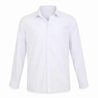 Front view of Marks & Spencer boys’ white basic button-up, size 13-14, years - school