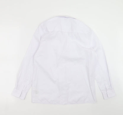 Back view of Marks & Spencer boys’ white basic button-up, size 13-14, years - school