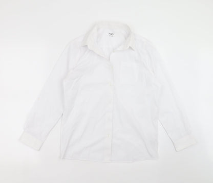 Marks and Spencer Boys White   Basic Button-Up Size 13-14 Years  - school