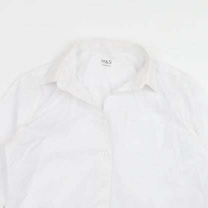Marks and Spencer Boys White   Basic Button-Up Size 13-14 Years  - school