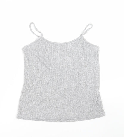 F&F Womens Grey Striped  Camisole T-Shirt Size L