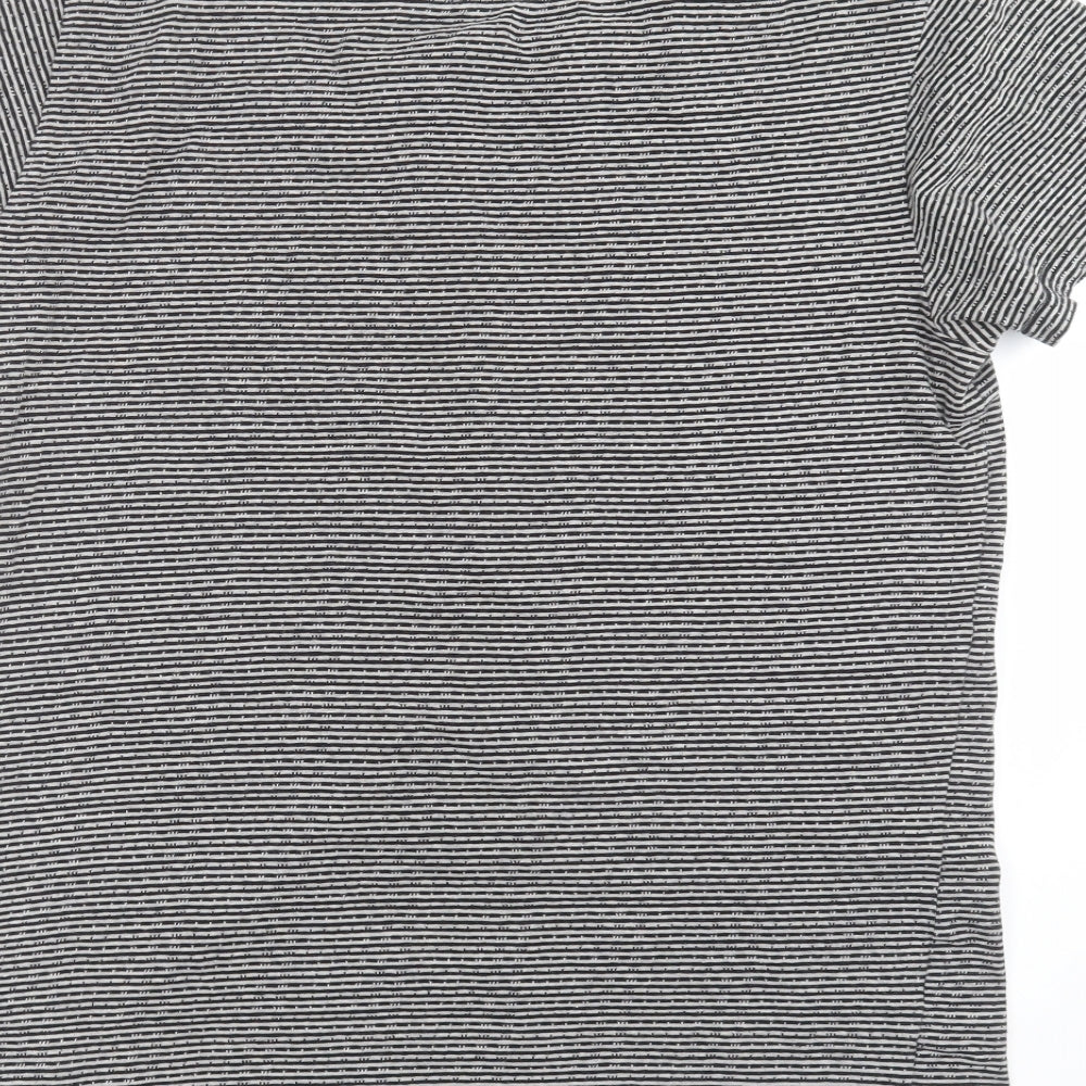 seven souls new york Womens Grey Striped  Basic T-Shirt Size M