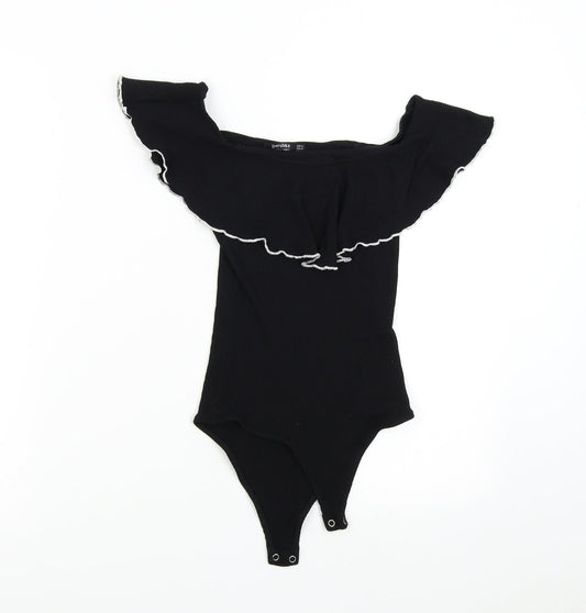 Bershka Womens Black   Bodysuit One-Piece Size S