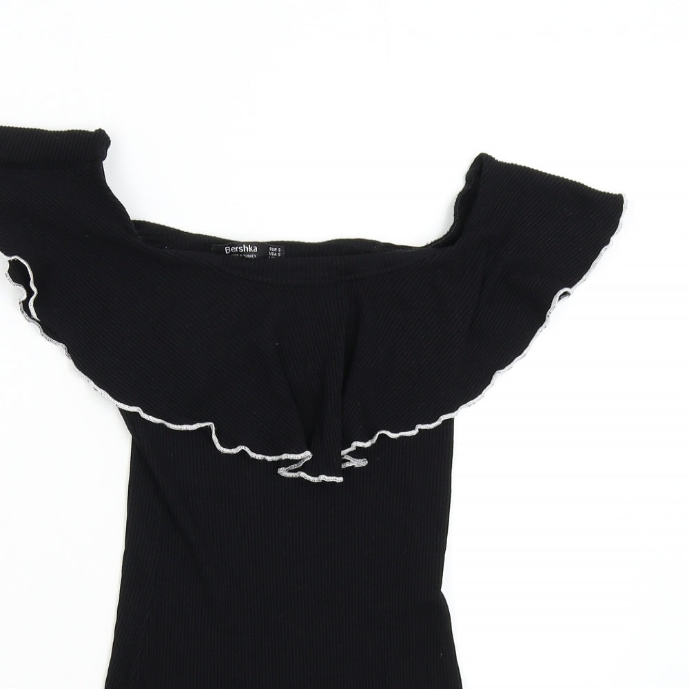 Bershka Womens Black   Bodysuit One-Piece Size S