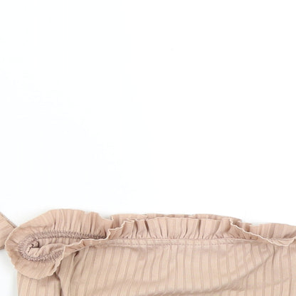 Womens UK Size 10 Femme Luxe Brown Cropped Tank