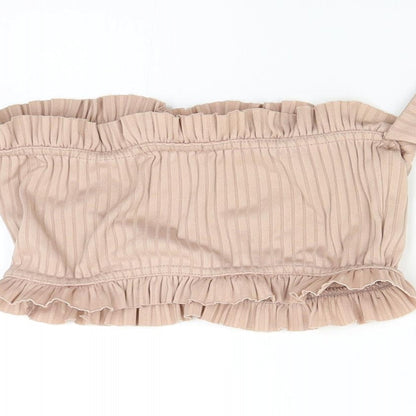 Womens UK Size 10 Femme Luxe Brown Cropped Tank