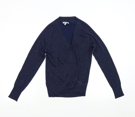 Womens UK Size M Reflections Blue Pullover Jumper