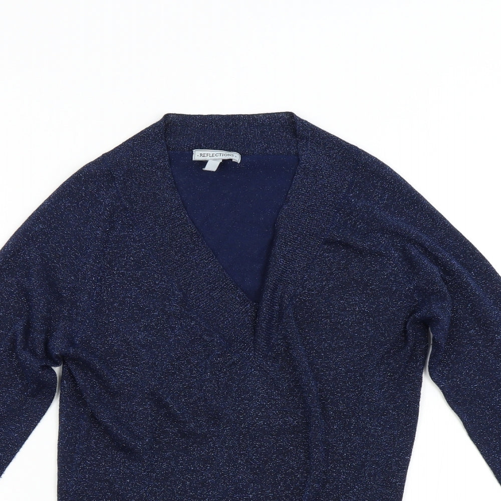Womens UK Size M Reflections Blue Pullover Jumper