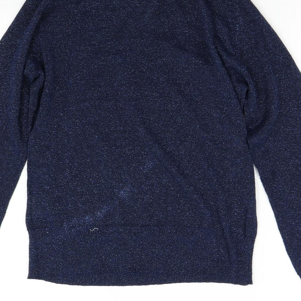 Womens UK Size M Reflections Blue Pullover Jumper