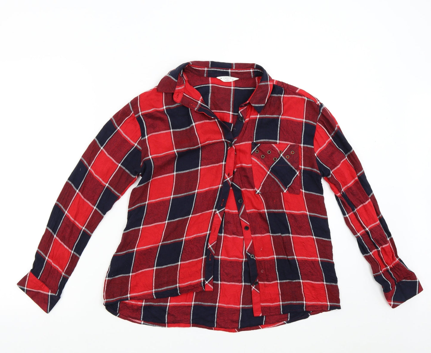 Matalan Girls Red Check Flannel Top Pyjama Top Size 13 Years