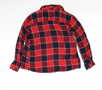 Matalan Girls Red Check Flannel Top Pyjama Top Size 13 Years