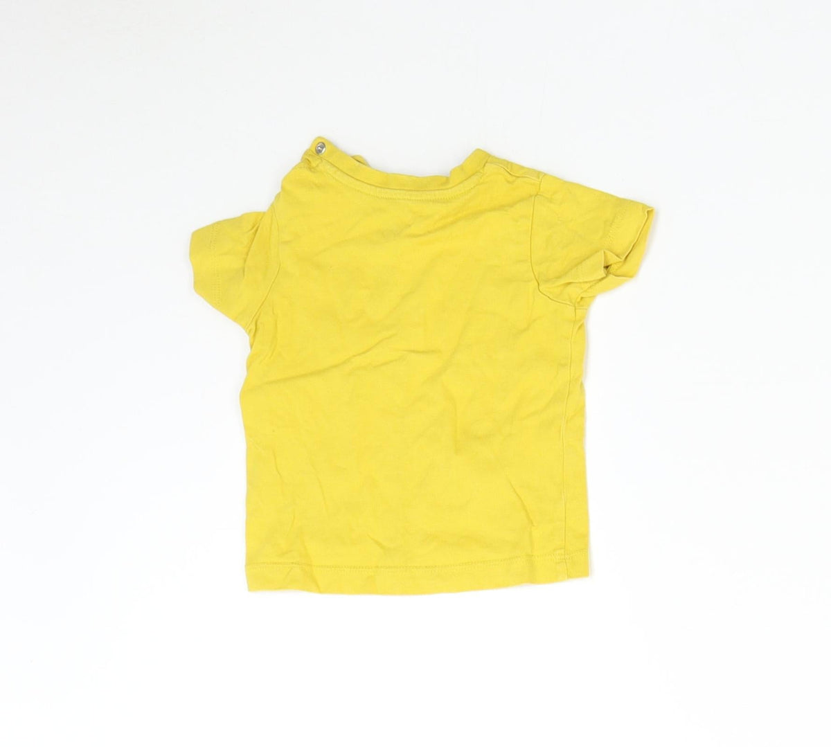 Back view of Nutmeg Baby Yellow Basic T-Shirt, size 6-9, Months