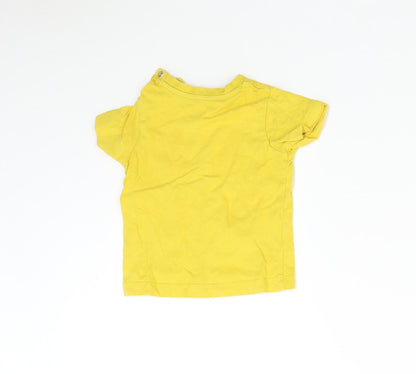 Back view of Nutmeg Baby Yellow Basic T-Shirt, size 6-9, Months