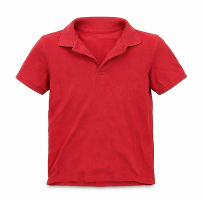 Front view of George boys’ red basic polo, size 7-8, years