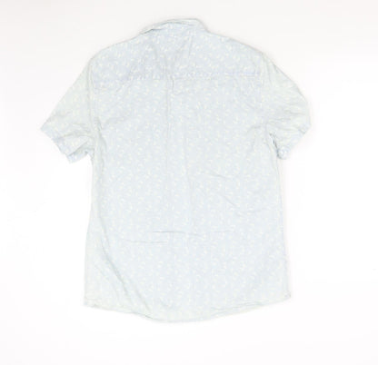 Mens UK Size L French Connection Blue  Button-Up Short Sleeve Casual Shirt