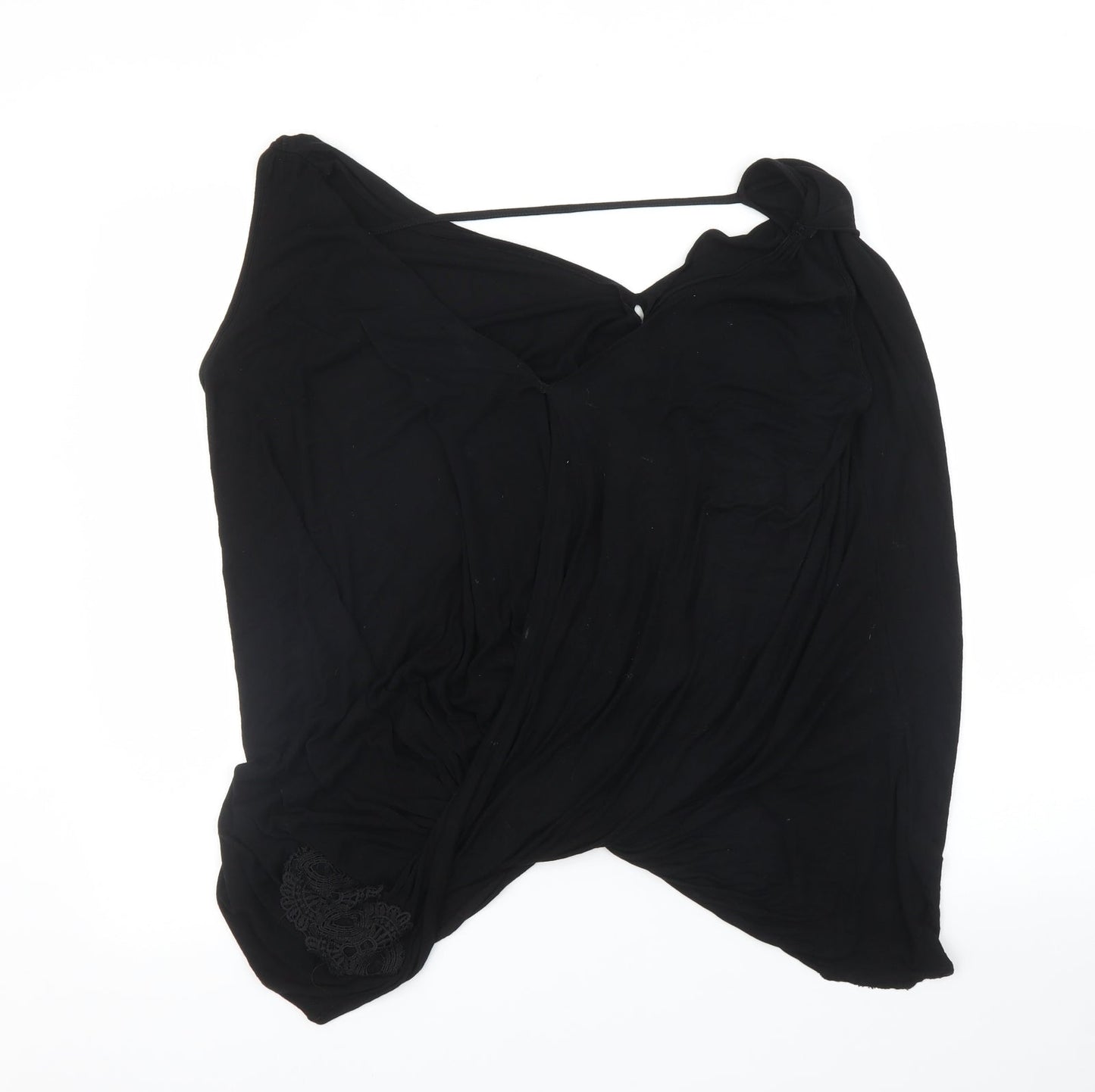 Womens UK Size 10 River Island Black Basic Blouse