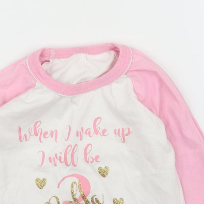 Preworn Girls Pink   Basic T-Shirt Size 2 Years