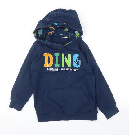 LC Waikiki Boys Blue   Pullover Hoodie Size 5 Years  - Dinosaur