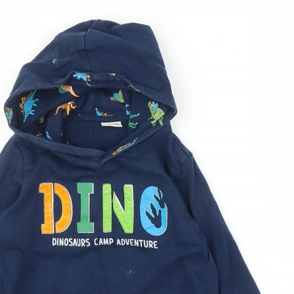 LC Waikiki Boys Blue   Pullover Hoodie Size 5 Years  - Dinosaur