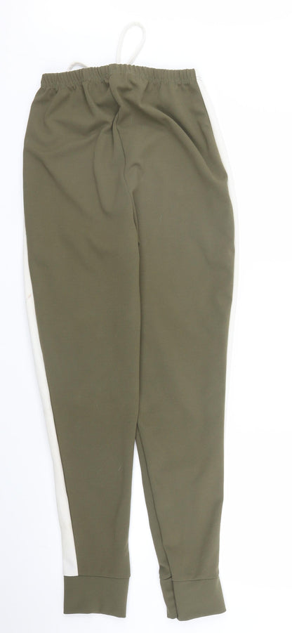 Womens UK Size 8 PRETTYLITTLETHING Regular Fit Sweatpants Green Trousers