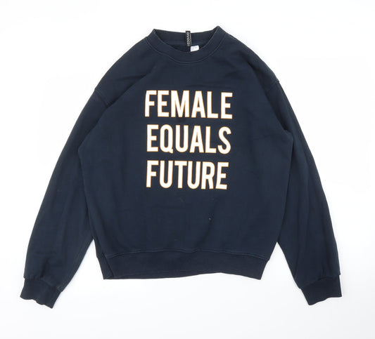 Womens UK Size M H&M Blue Pullover Jumper
