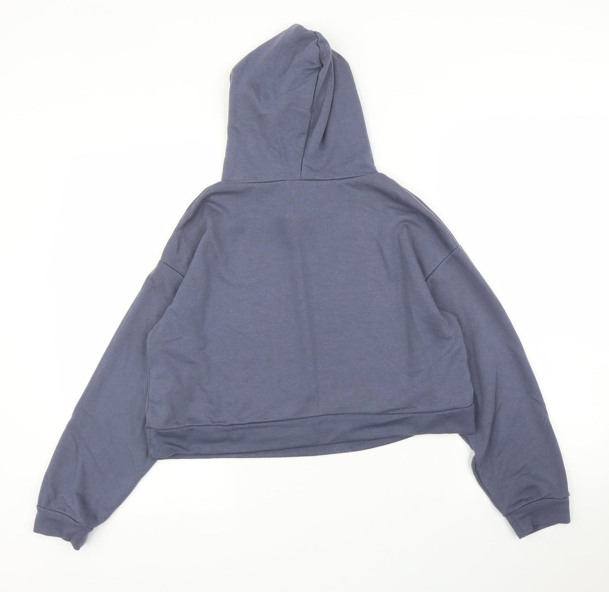 Back view of Jeff & Co women’s blue pullover hoodie, size UK 8