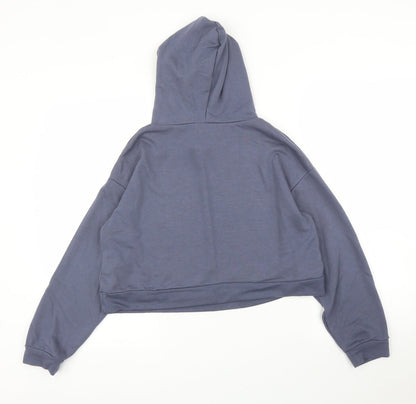 Back view of Jeff & Co women’s blue pullover hoodie, size UK 8
