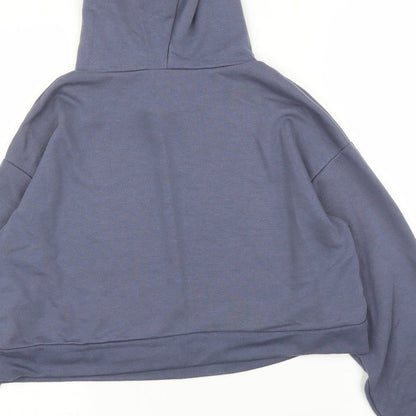 Brand and care label for Jeff & Co women’s blue pullover hoodie, size UK 8