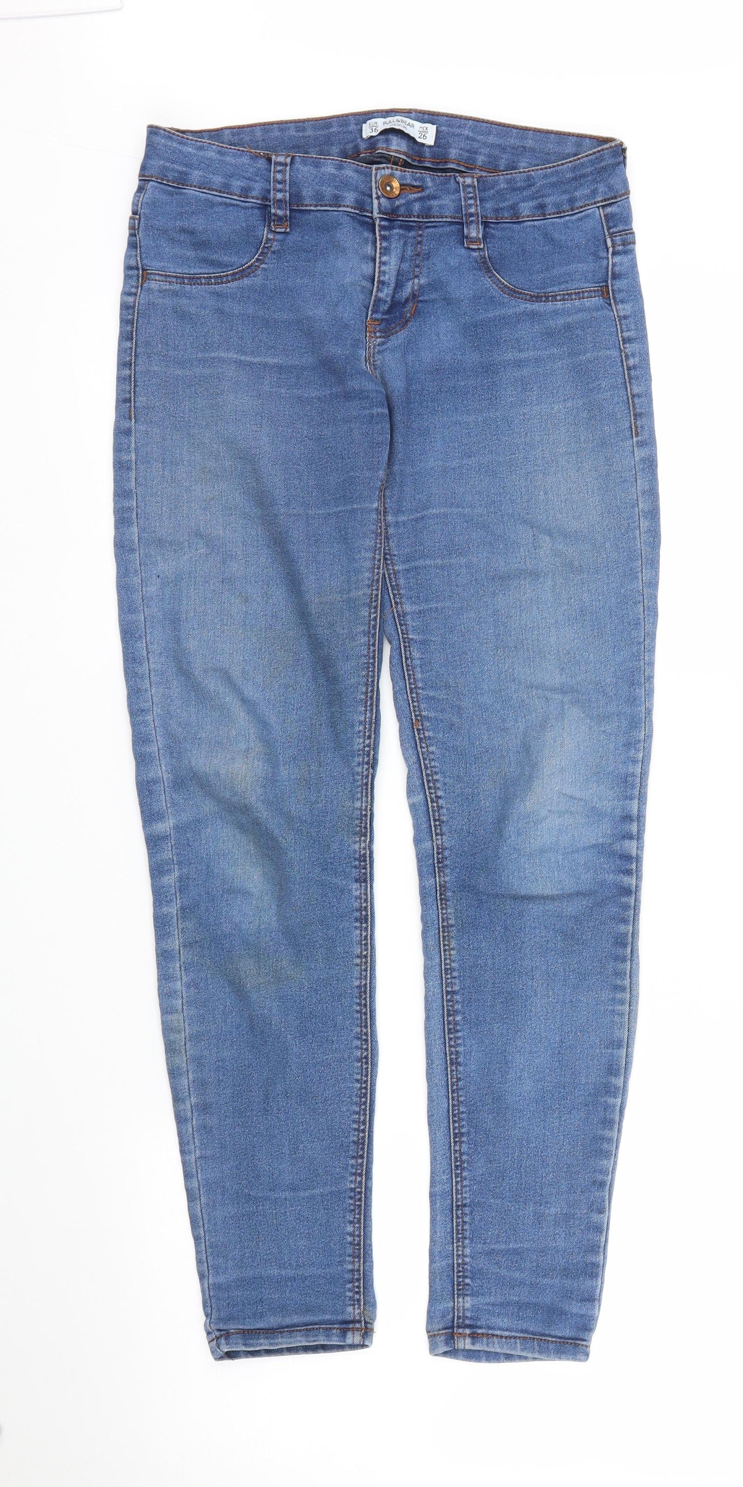 Pull&Bear Womens Blue  Denim Skinny Jeans Size 8 L27 in