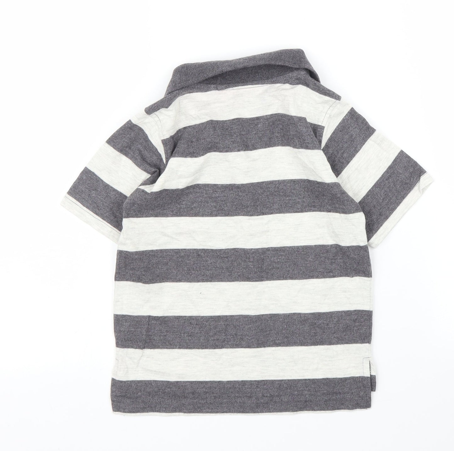 Hullabaloo Boys Grey Striped  Basic Polo Size 5 Years