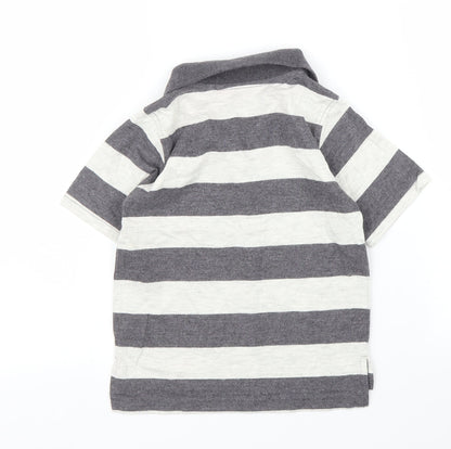 Hullabaloo Boys Grey Striped  Basic Polo Size 5 Years