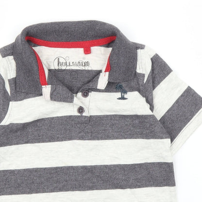 Hullabaloo Boys Grey Striped  Basic Polo Size 5 Years
