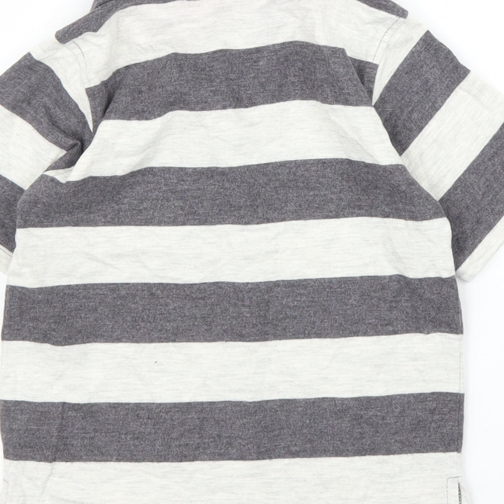 Hullabaloo Boys Grey Striped  Basic Polo Size 5 Years