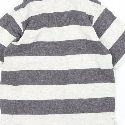 Hullabaloo Boys Grey Striped  Basic Polo Size 5 Years