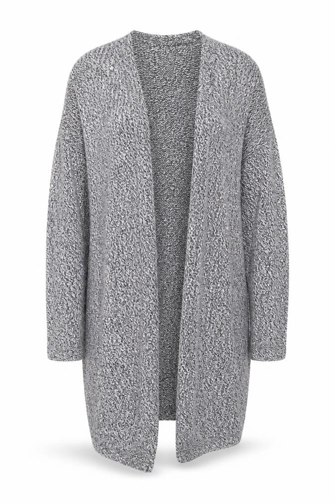 Front view of H&M women’s grey cardigan jumper, size XS