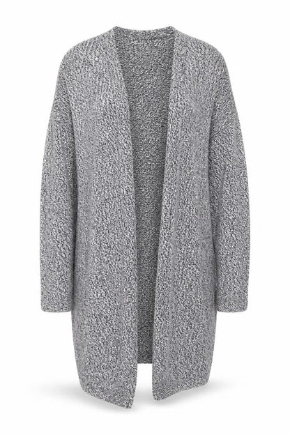 Front view of H&M women’s grey cardigan jumper, size XS