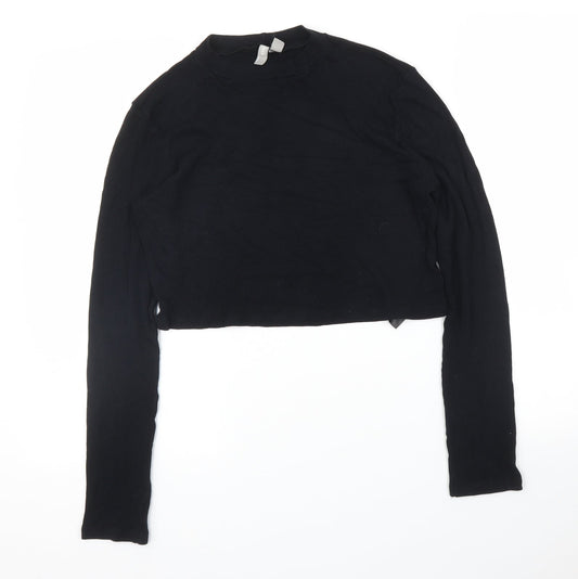 Womens UK Size 16 ASOS Black Cropped Blouse
