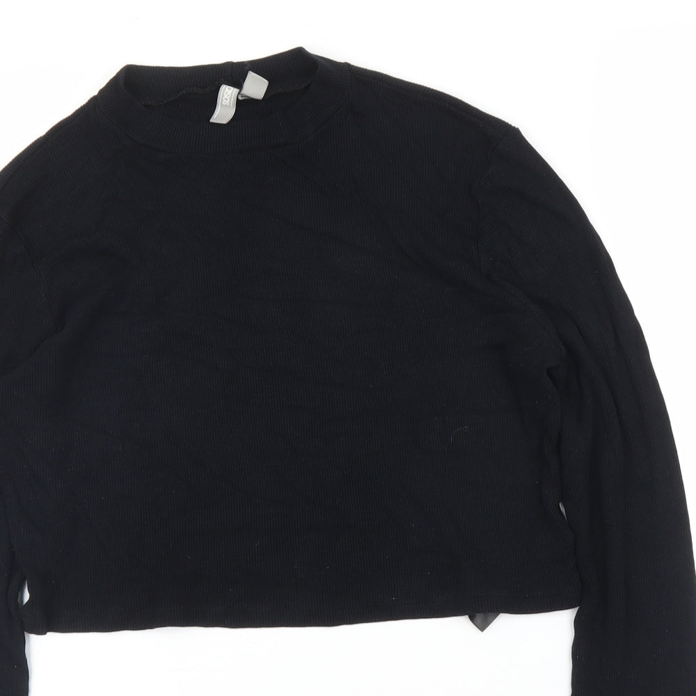 Womens UK Size 16 ASOS Black Cropped Blouse