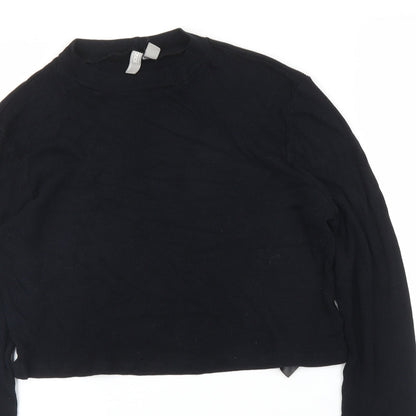 Womens UK Size 16 ASOS Black Cropped Blouse