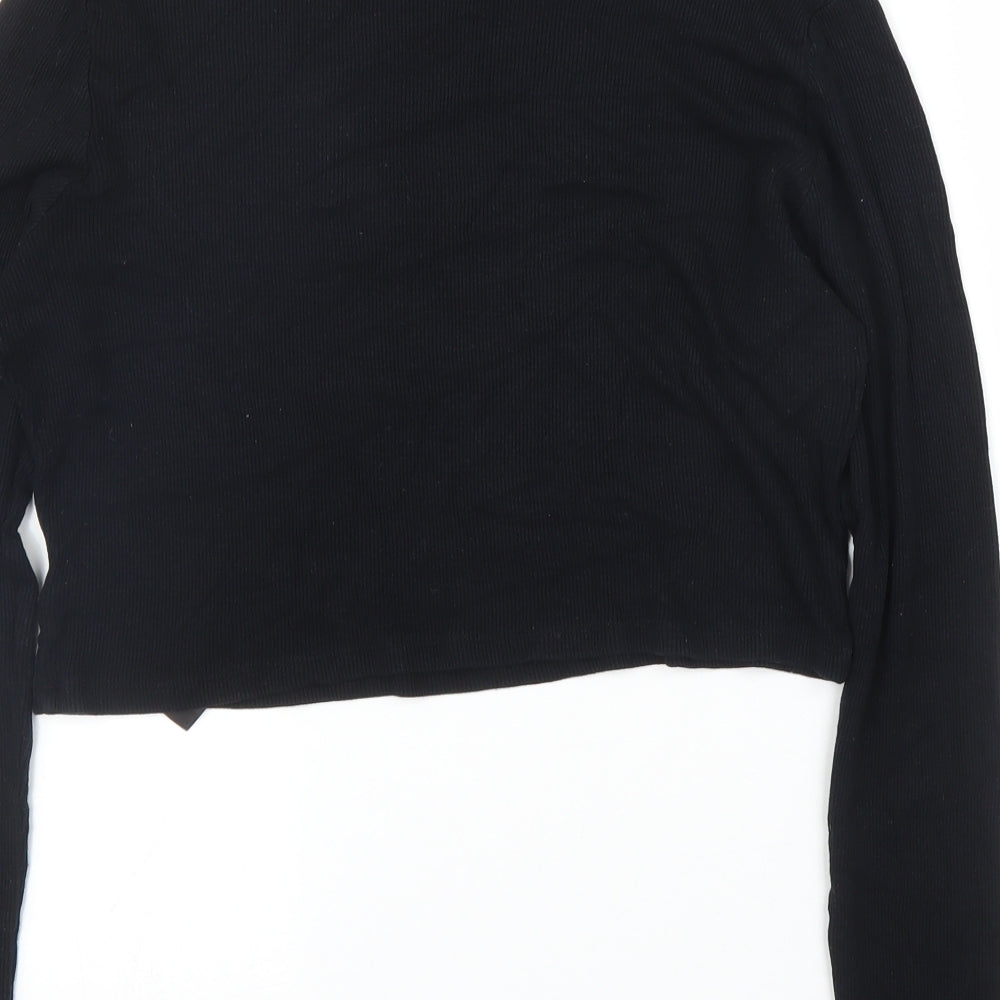 Womens UK Size 16 ASOS Black Cropped Blouse