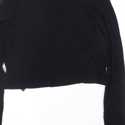 Womens UK Size 16 ASOS Black Cropped Blouse