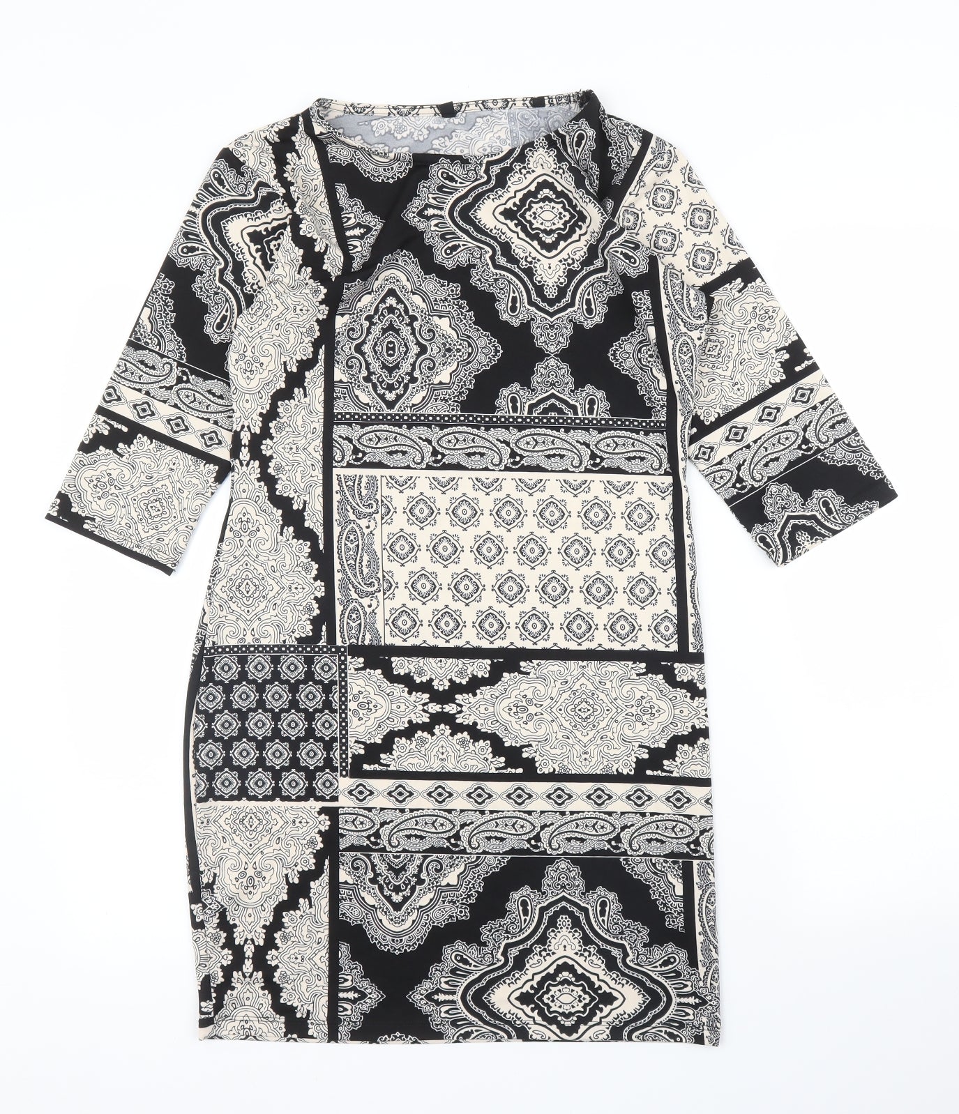 Preworn Womens Beige Paisley  A-Line  Size 14