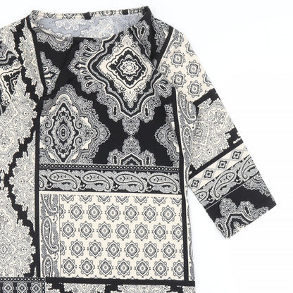 Preworn Womens Beige Paisley  A-Line  Size 14