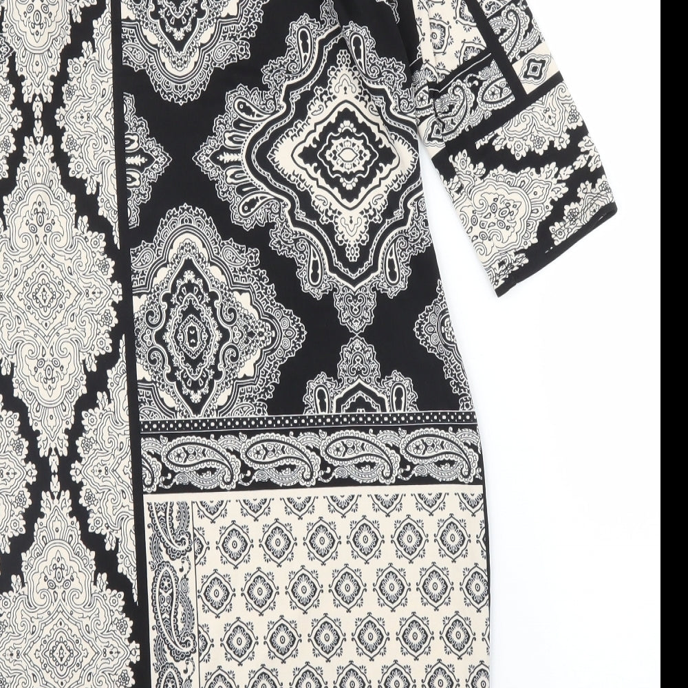 Preworn Womens Beige Paisley  A-Line  Size 14