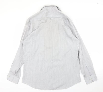 St Michael Mens Grey    Button-Up Size 15.5